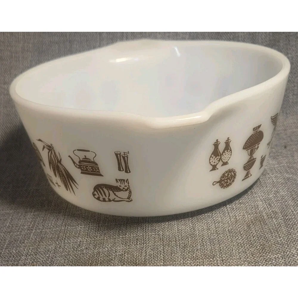 PYREX 472 1.5 PT SMALL CASSEROLE DISH EARLY AMERICAN ROOSTER FARM EAGLE 6
